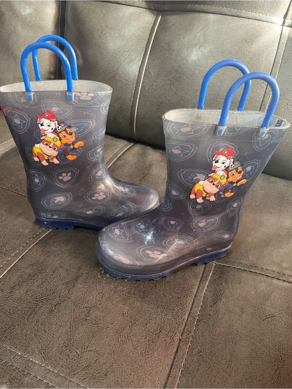 Paw Patrol Kids Blue Clear Rain Boots with Character Graphics